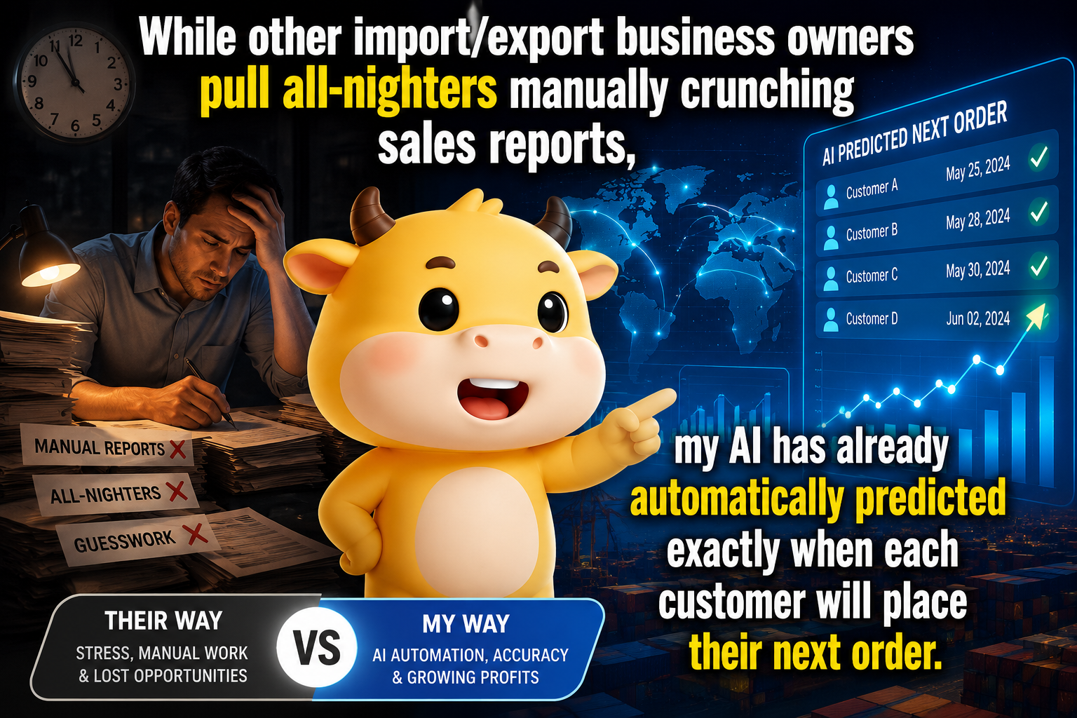 Ditch fake use cases. Our AI Agent that truly closes the B2B business loop is already predicting customer reorders.